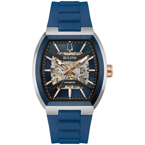 Mens Maquina Automatic Blue HNBR Rubber Strap Watch Blue Dial