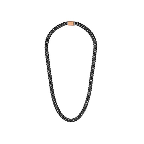 Latin GRAMMY Classic 10mm Stainless Steel Curb Chain Necklace - 24" Gunmetal