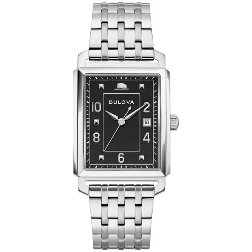 Mens The Very Thought Of You Silver-Tone Stainless Steel Watch Black Dial