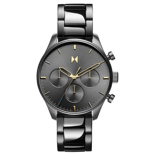 Mens Airhawk Multi-Function Honey Smoke Stainless Steel Watch Gray Dial