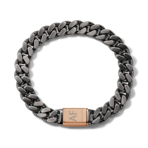 Latin GRAMMY Gray & Rose Gold-Tone Stainless Steel Chain Link Bracelet - Small