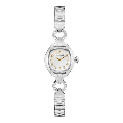 Ladies Classic Cocktail Silver-Tone Stainless Steel Watch Silver Dial