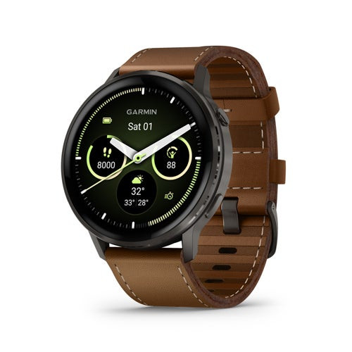 Venu 4 Advanced Health and Fitness Smartwatch 45mm Slate w/ Brown Leather Band Venu 4 Advanced Health and Fitness Smartwatch 45mm Slate w/ Brown Leather Band