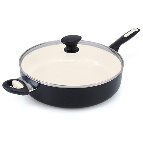 Rio 5qt Ceramic Nonstick Covered Saute Pan Black