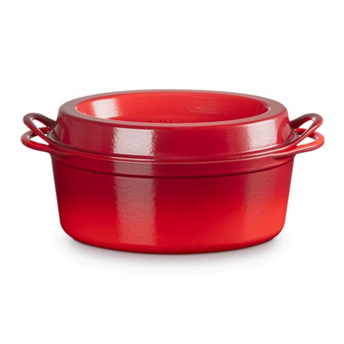 7.75qt Traditional Cast Iron Oval Doufeu Cerise