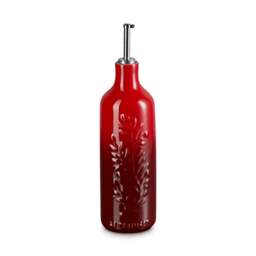 20oz Stoneware Olive Branch Oil Cruet Cerise