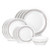 Brushed Silver 16pc Dinnerware Set