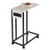 C-Shaped Side Table w/ Outlets & Wheels Gray & Black