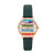 Ladies' Metro Green Leather Strap Watch, Bookstack Dial