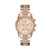 Ladies Ritz Pave Rose Gold-Tone Chronograph Stainless Steel Watch Rose Gold Dial