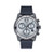 Mens BOLD Verso Chronograph Navy Leather Strap Watch Military Gray Dial