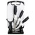 6pc Ceramic Knife Set w/ Cutting Board Black
