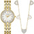 Ladies' Crystal Box Set w/ Gold-Tone Watch & Heart Necklace