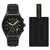 Mens Sync Chronograph Black Silicone Strap Watch & Luggage Tag Gift Set