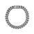 Classic 10mm Curb Silver-Tone Stainless Steel & Blue Bracelet 8.5"