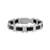 Icon Silver-Tone Stainless Steel & Black Ceramic Bracelet 8.5"