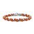 Mark Anthony Classic Sterling Silver & Orange Leather Bracelet 8.5"