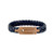 Marine Star Rose-Tone Stainless Steel & Navy Blue Leather Bracelet 8"