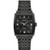 Mens Modern Black-Tone Stainless Steel Watch Black Dial