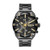 Mens Spiked Chronograph Gunmetal Stainless Steel Watch Gray Dial