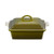 2qt Heritage Stoneware Shallow Covered Square Casserole Olive