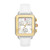 Ladies Deco Sport Chronograph White Silicone Strap Watch Silver Dial