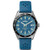 Mens The Duck 1040 Silver & Blue Rubber Strap Watch Blue Dial