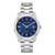 Mens Surveyor Automatic Silver-Tone Stainless Steel Watch Blue Dial