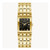 Ladies Marc Anthony Quadra Gold-Tone SS Rectangular Watch Black Dial