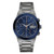 Mens Modern Millennia Chronograph Gray Stainless Steel Watch Blue Dial