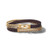 Classic Brown Leather & Gold Box Link Chain Double Wrap Bracelet - Medium