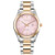 Ladies Sport Luxury Eco-Drive Two-Tone Stainless Steel Watch Pink Dial