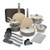 18pc Soft Grip Healthy Ceramic Nonstick Cookware Set Quartz Gray