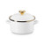 3.8qt Enamel on Steel Covered Petite Stockpot w/ Gold Knob White