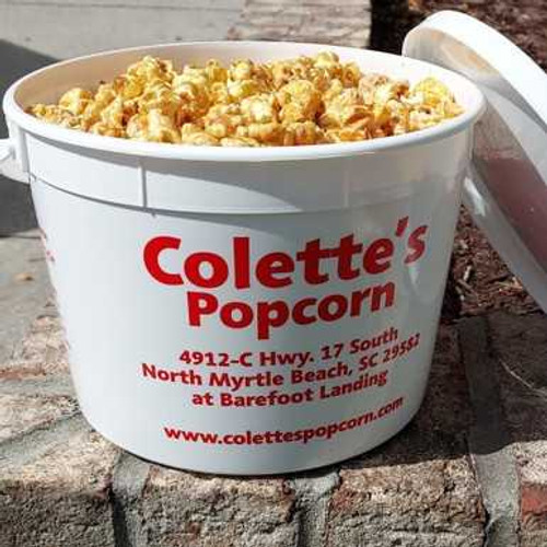 Colette's Popcorn Jumbo bucket of Peanut Butter Caramel Popcorn