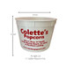 colette's popcorn jumbo bucket showing bucker dimensions