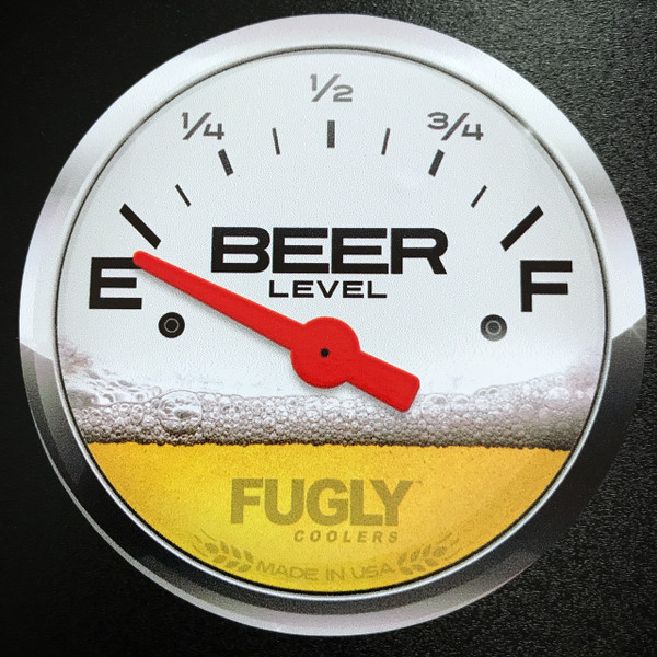 Fugly Coolers Beer Gauge Level Sticker