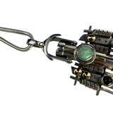 Detail: Exquisite craftsmanship, 18K Gold accenting, and genuine Opal