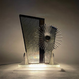 In dark room with only scope light on