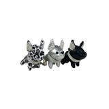 L to R: Animal print, Silver, Black