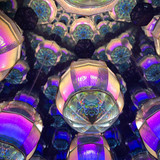 What lies beneath the view of the central mandala?