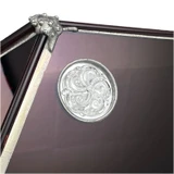 Detail: Casted clear glass jewel accent