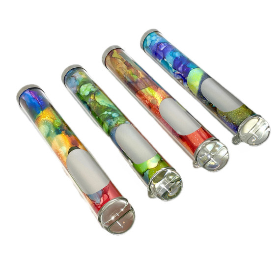 L to R - Rainbow, Green, Orange, Blue