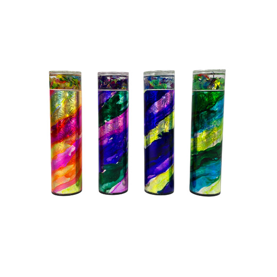 L to R; Orange/Yellow-4P, Green/Pink-5P, Purple/Lime-7P, Green/Lime-9P