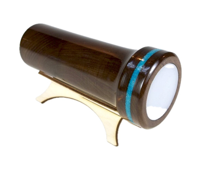 Wooden Handheld Kaleidoscope - Turquoise Banded