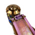 Detail: Beautiful iridescent accent stone and pink glass rods