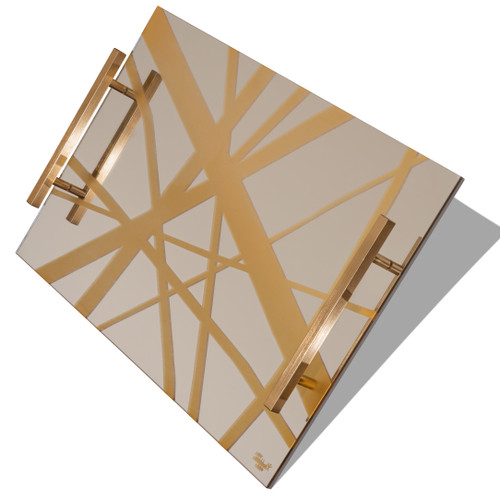 Luxury  Mirror Acrylic -  Candle Tray Silver Gold  - Medium 