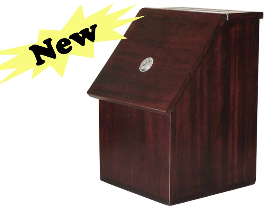 Wooded Donation and Ballot Box With Lock - Funeral donation Box  05