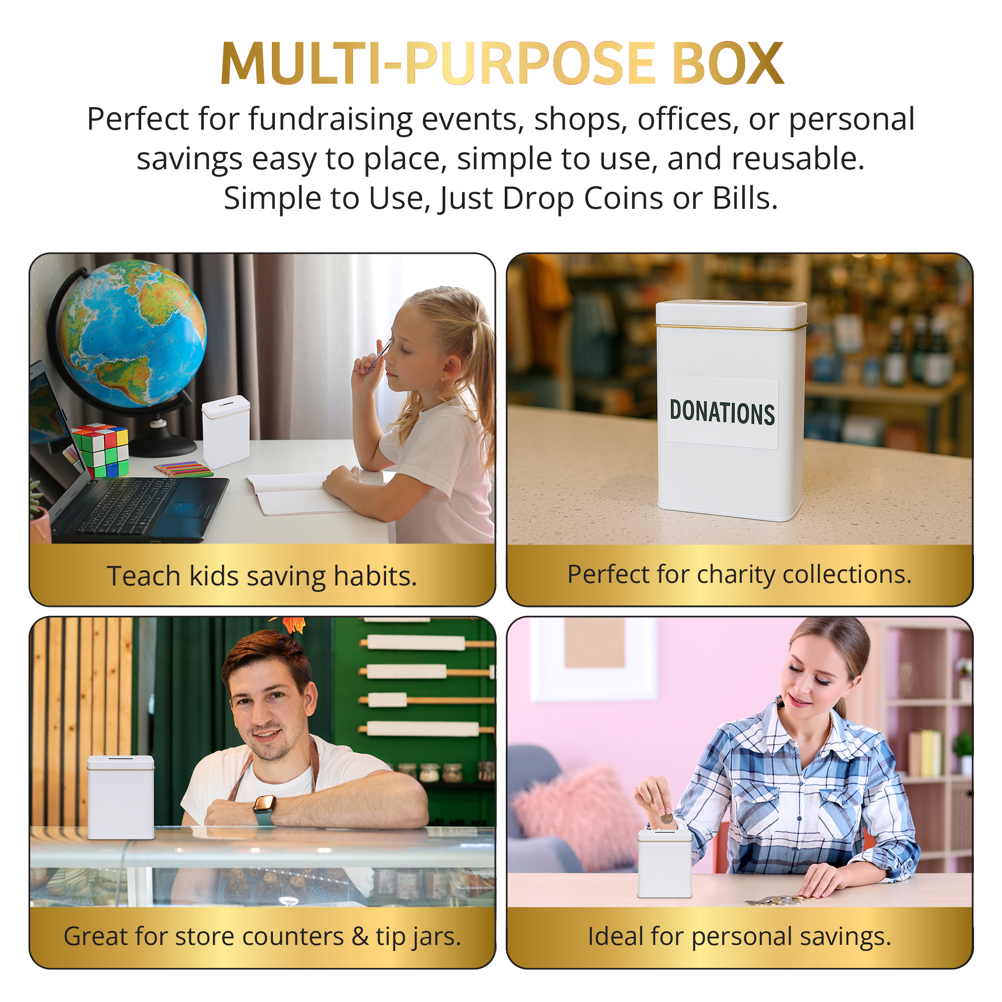 Basic Tin Donation Box - 03 Blank