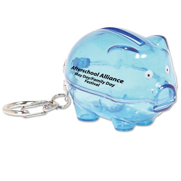 Piggy Bank Keychain - Translucent Blue